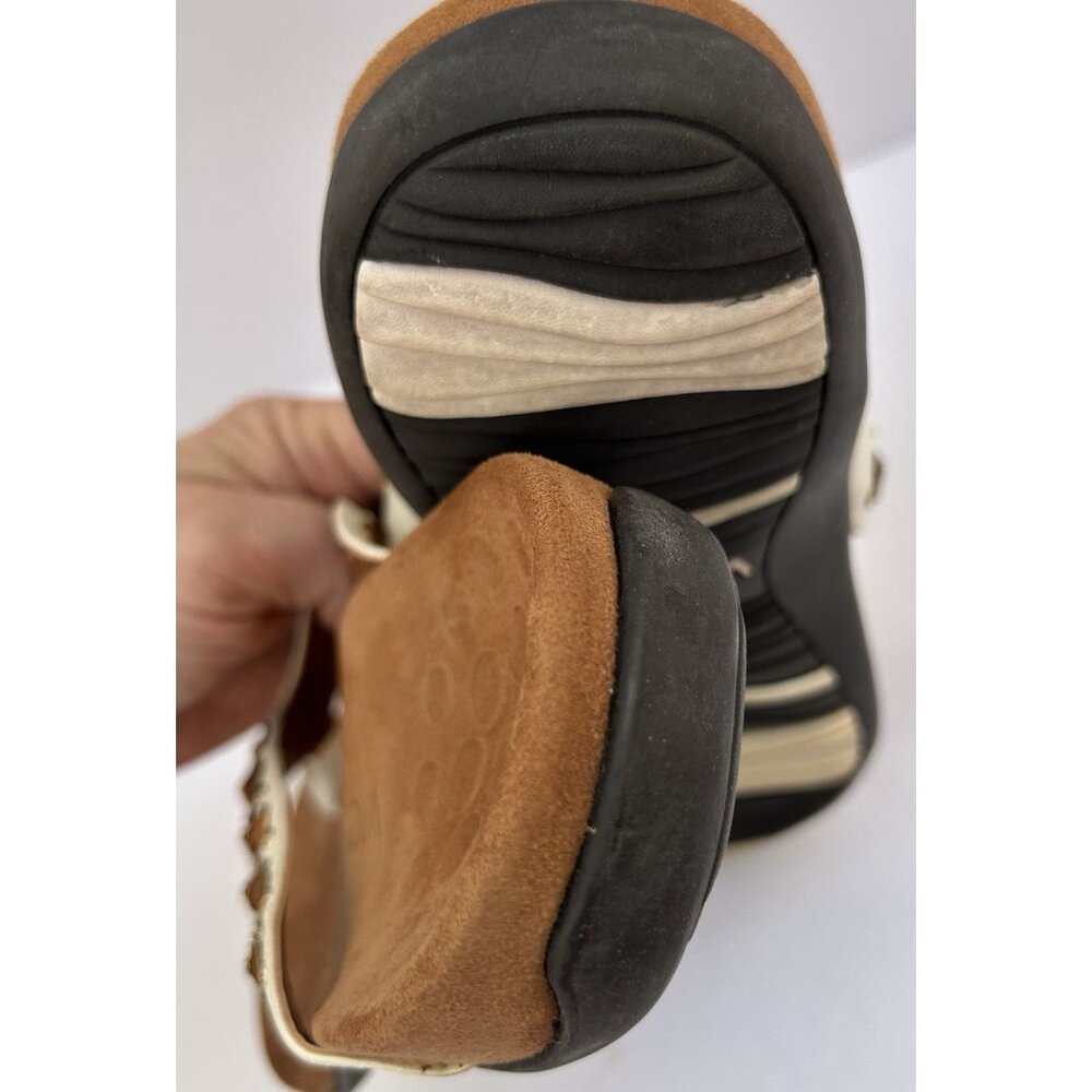 Vionic Floriana Leather Brown Beaded Thong Sandals Womens Size 9 Orthaheel Shoes - Picture 4 of 8